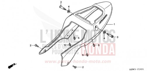 WINDLAUF, HINTEN (2) CBR600FR1 de 2001
